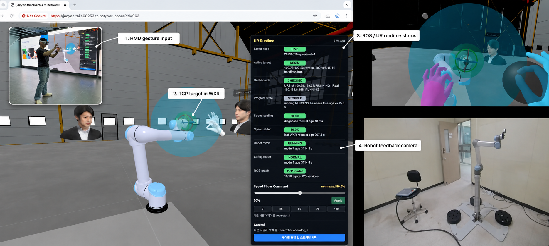XR robot teleoperation interface screenshot
